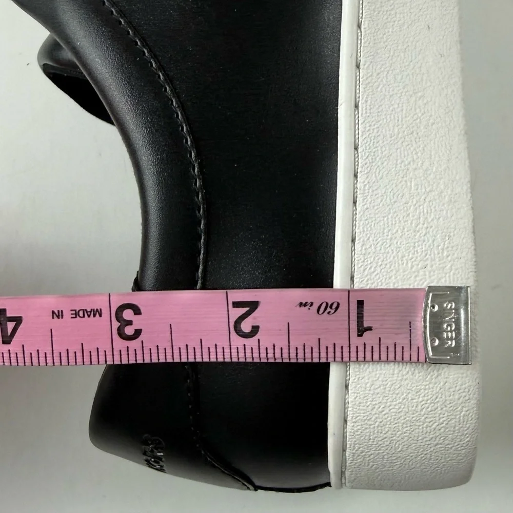 Michael Kors Keaton Zip Slip-On Sneakers Womens 9 Black Faux Leather Shoes